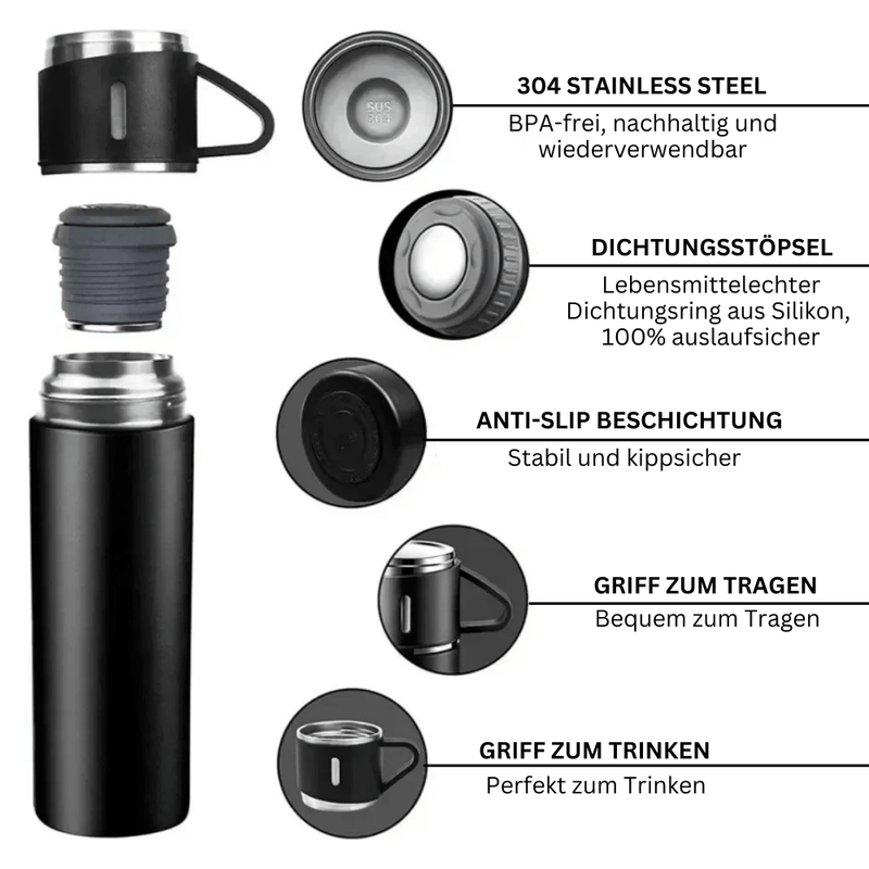 Vakuumisolierte Edelstahl-Thermosflasche