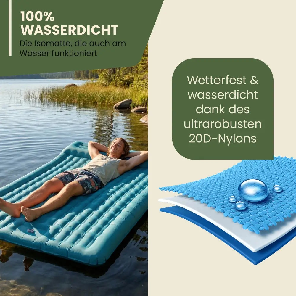 Ultrakompakte Doppel-Isomatte – Komfort für 2 Personen