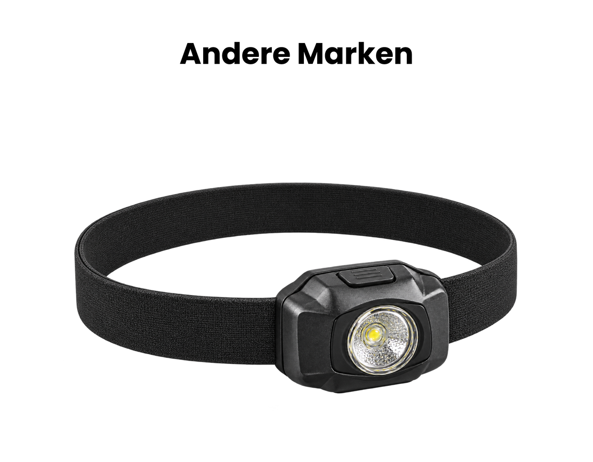 Adventure Light Original vs. Normale Stirnlampe 