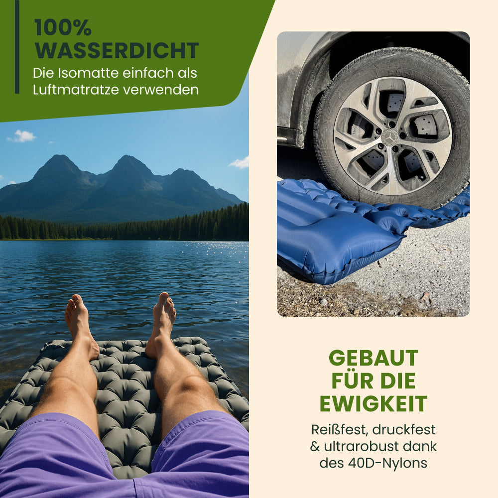 Ultralicht en compact slaapmatje – perfect voor onderweg.