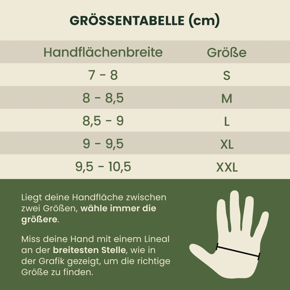 Größentabelle für ThermoFit - Handschuhe