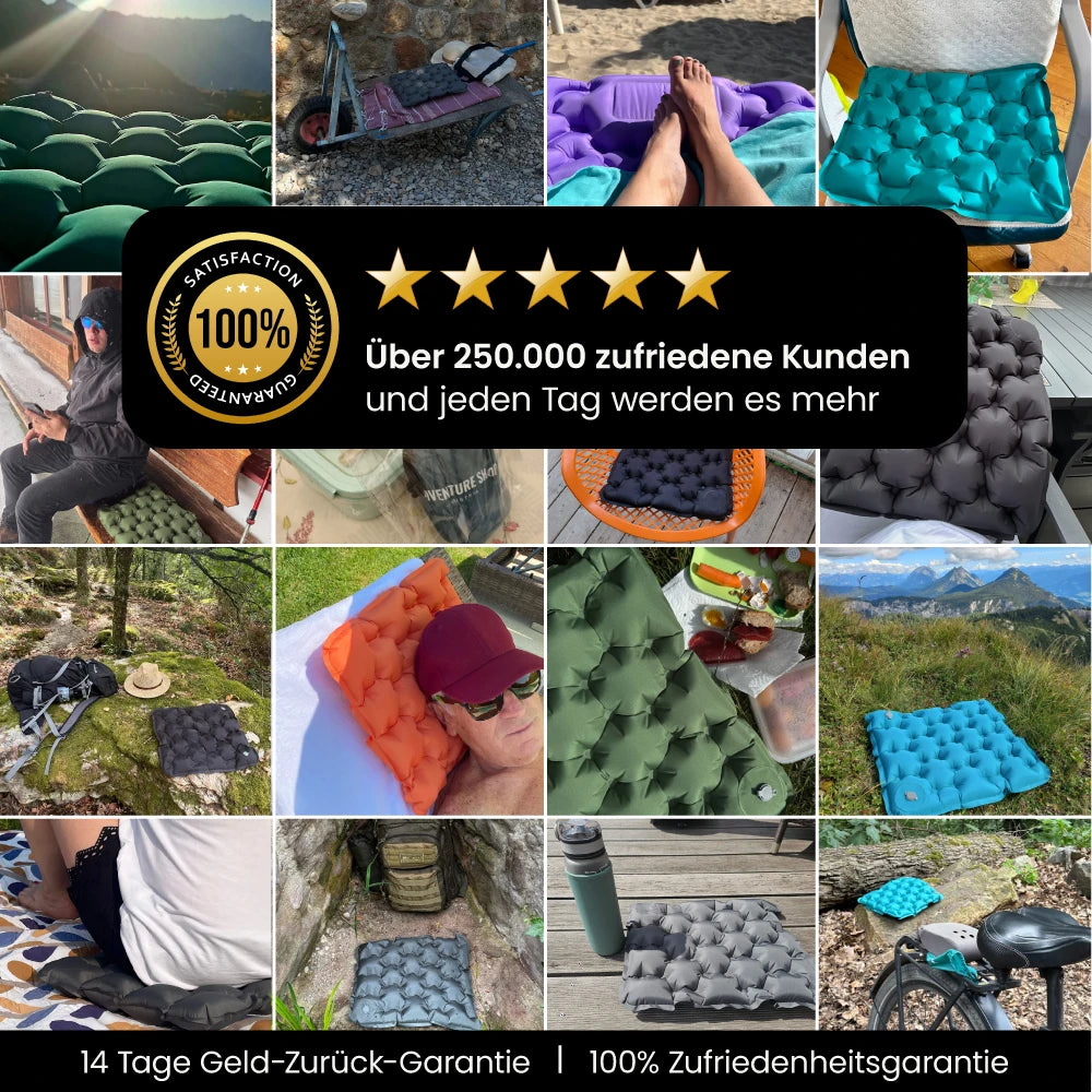 Ultralicht en compact zitkussen – perfect voor onderweg.