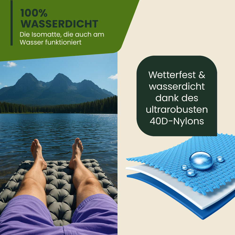 Ultraleichte & kompakte Isomatte ohne Kopfteil - perfekt für unterwegs