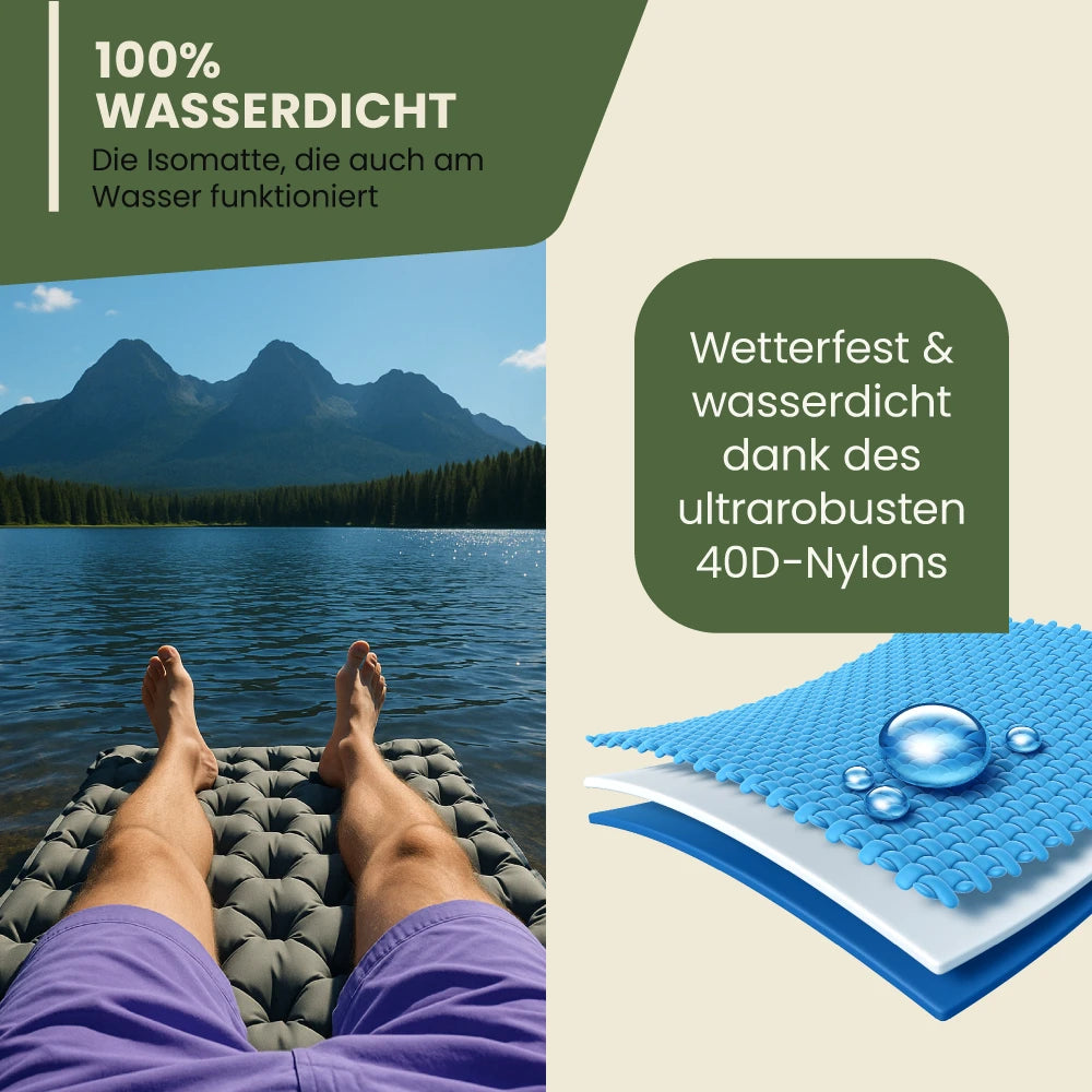 Ultraleichte & kompakte Isomatte ohne Kopfteil - perfekt für unterwegs