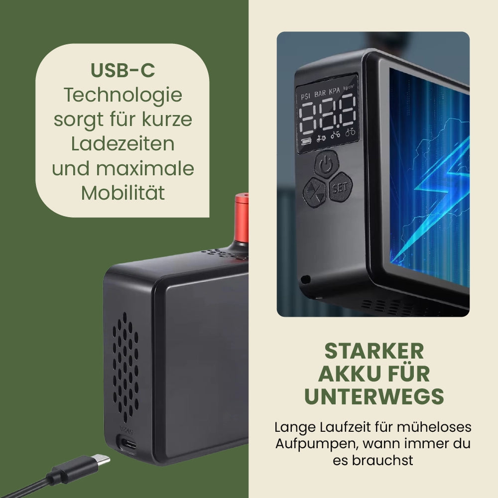 Elektrische Mini Pumpe - mühelos in sekundenschnelle aufpumpen