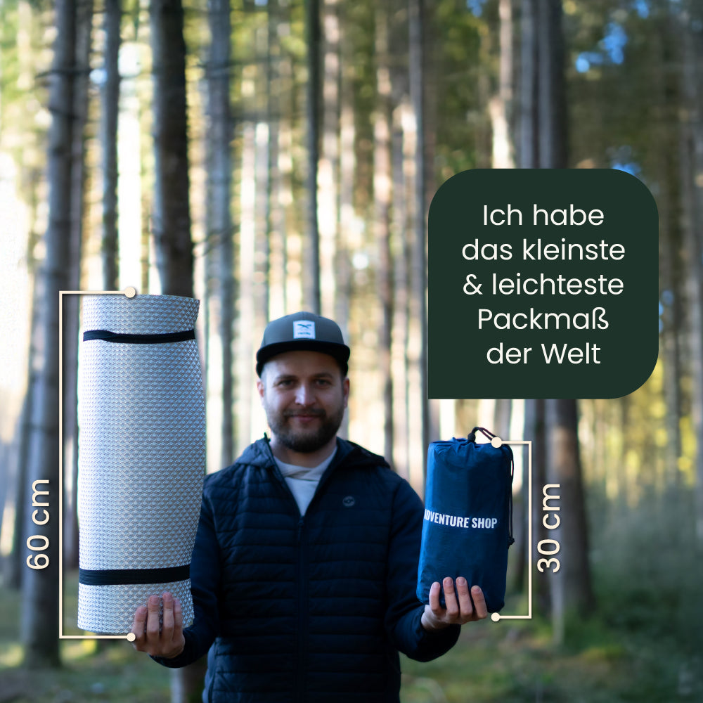 Ultraleichte & kompakte Isomatte ohne Kopfteil - perfekt für unterwegs
