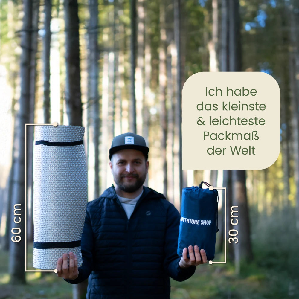 Ultraleichte & kompakte Isomatte ohne Kopfteil - perfekt für unterwegs